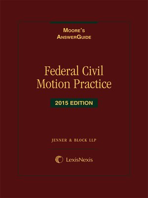 cover image of Federal Civil Motion Practice